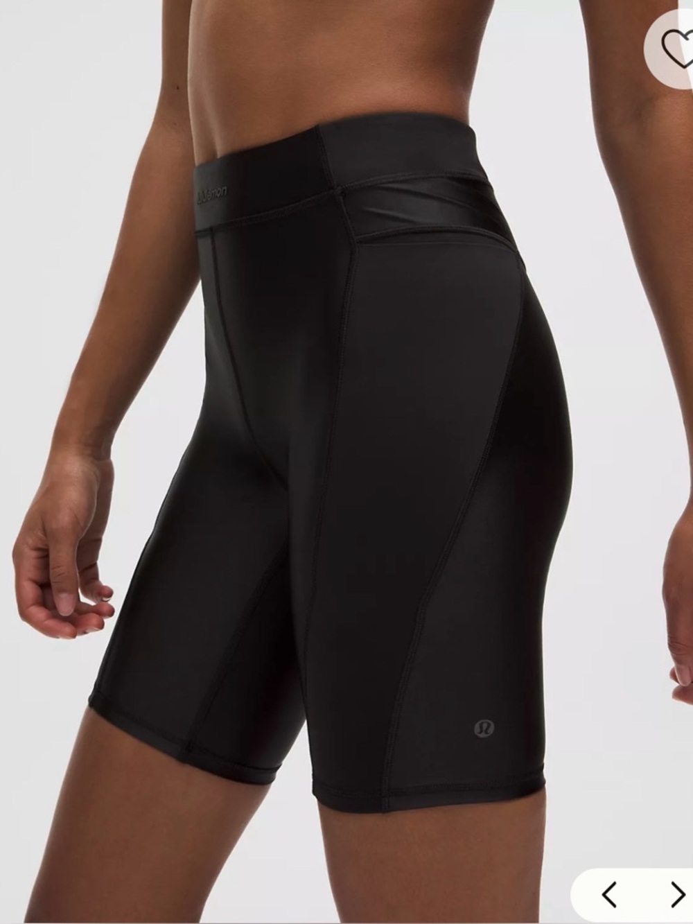 NWT! Lululemon satin shine 8inch High-Rise Black Bike Shorts